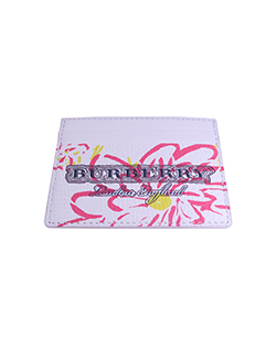 Burberry Doodle Print Card Holder, Leather, White, D/B, TIVCOP1279,